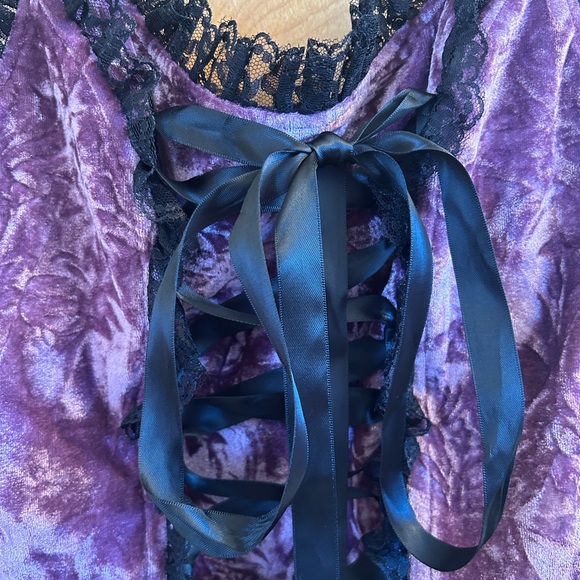 Dolls Kill Widow Mauve Velvet Corset Top - Picture 2 of 7